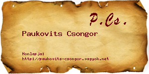 Paukovits Csongor névjegykártya